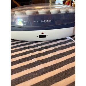 Vidal Sassoon VS372 Electric Hot Roller Hair Setter 20 Ribbed Rollers Blue White
